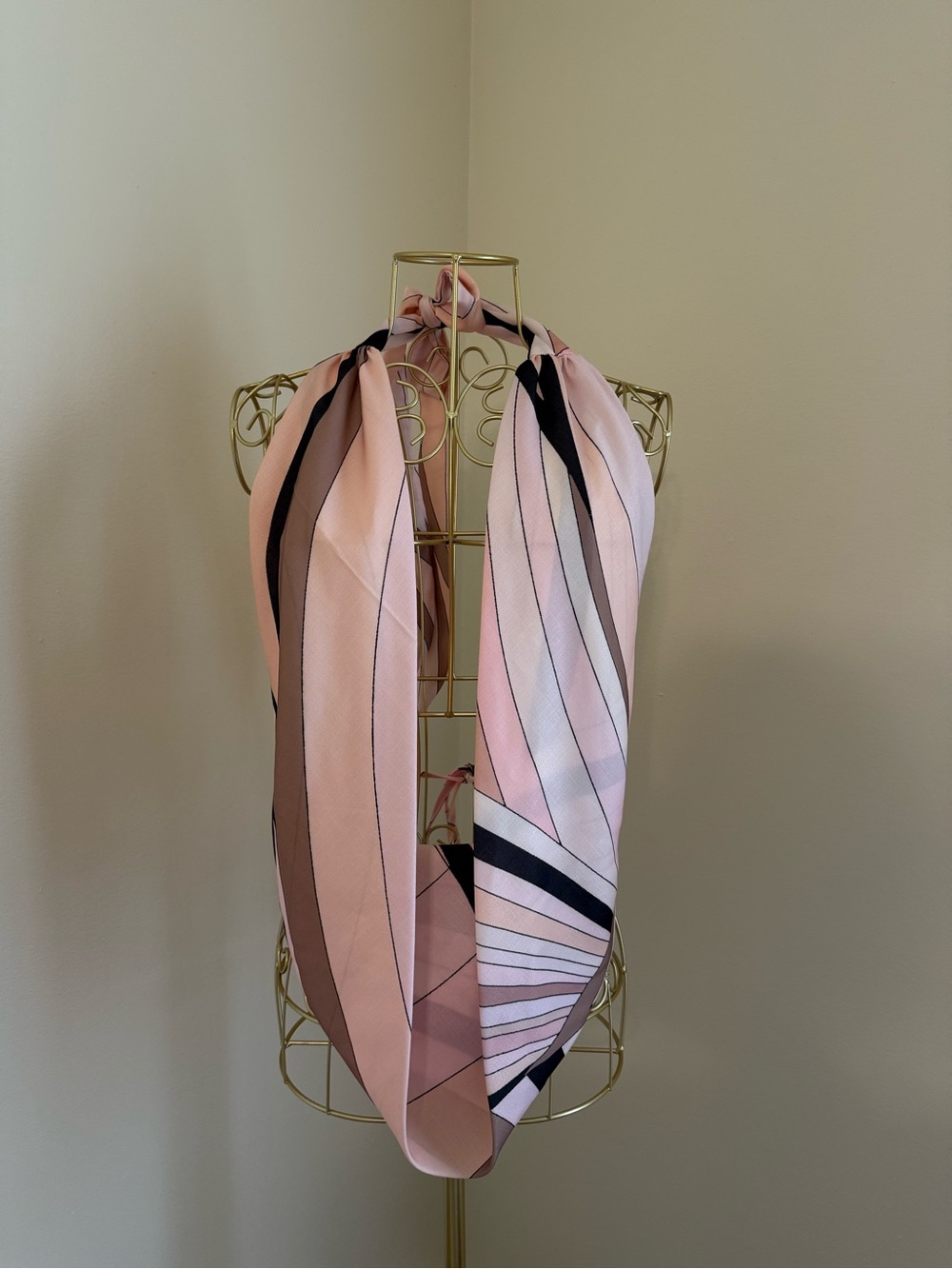 Fashion Nova Pink Striped draped halter top